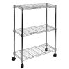 Oceanstar 3-Tier Shelving All-Purpose Utility Cart, Chrome