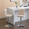 Swivel Velvet Barstools Adjusatble Seat Height from 25-33 Inch, Modern Upholstered Chrome base Bar Stools with Backs Comfortable Tufted for Home Pub a