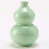 3.4oz Green Small Wine Jug Gourd Ceramic White Wine Jar Antique Style Empty Flask Flagon