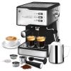 Espresso Machine, Espresso and Cappuccino latte Maker 20 Bar Pump Coffee Machine Compatible with ESE POD capsules filter&Milk Frother Steam Wand,950W,