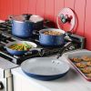 Farberware Disney 7 Piece Ceramic Nonstick Cookware Set, Blue