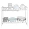 2-Tier Under Sink Organizer Retractable Kitchenware Rack Holders Space Saving Storage Shelf 22LBS Max Load