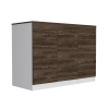 Grecia Kitchen Base Cabinet,Three Drawers, Two Internal Shelves -White / Dark Walnut