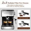 Espresso Machine, Espresso and Cappuccino latte Maker 20 Bar Pump Coffee Machine Compatible with ESE POD capsules filter&Milk Frother Steam Wand,950W,