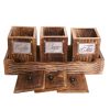 WILLART Handcrafted Wooden Antique Look Tea Coffee Sugar 3 Large Container Set in Wooden Tray ‚Äì Container Canister