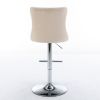 Swivel Velvet Barstools Adjusatble Seat Height from 25-33 Inch, Modern Upholstered Chrome base Bar Stools with Backs Comfortable Tufted for Home Pub a