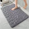 1pc Memory Foam Bath Rug, Cobblestone Embossed Bathroom Mat, Rapid Water Absorbent And Washable Bath Rugs, Non-Slip, Thick, Soft And Comfortable Carpe