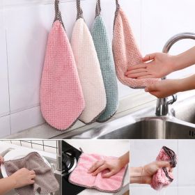 Kitchen daily dish towel;  dish cloth;  kitchen rag;  non-stick oil;  thickened table cleaning cloth;  absorbent scouring pad (Color: 25x25cm Red, size: 1pc)