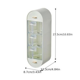 1 Piece Spice Box Organizer; Wall Mounted Seasoning Box; Adhesive Seasoning Storage Box; Kitchen Storage Box (Color: White)