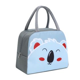 1pc Cartoon Rabbit Animal Cute Bento Bag; School Insulation Lunch Box; Lunch Bag (Color: Dark Grey Koala)