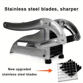 1pc French Fry Cutter; Commercial Restaurant French Fry Cutter Stainless Steel Potato Cutter Vegetable Potato Slicer With Suction Feet Cutter Potato H (Style: Second generation without chassis)