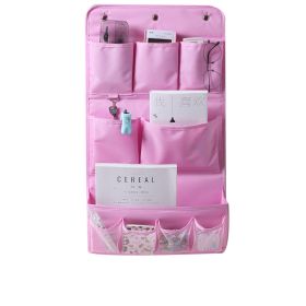 Hanging storage bag Wall hanging fabric storage bag Household daily necessities storage bag (Color: pink-1)