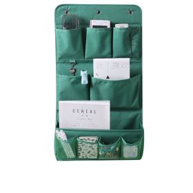 Hanging storage bag Wall hanging fabric storage bag Household daily necessities storage bag (Color: green-1)