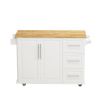 Kitchen Island Cart with 2 Door Cabinet and Three Drawers,43.31 Inch Width with Spice Rack,Towel Rack