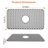 Silicone Grid Sink Mat with Central Drain Hole Non-Slip Kitchen Stainless Steel Sink Protector