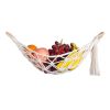 Fruit Hammock,Gray Fruit Basket, 100% Cotton, Screws & S Hooks, Banana Holder, Hanging Fruit Basket for Potato Storage