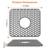 Silicone Grid Sink Mat with Central Drain Hole Non-Slip Kitchen Stainless Steel Sink Protector