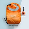 1pc Reusable Bags For Shopping; Eco-Friendly Shopping Bag With Storage Case And Carabiner; Foldable; Durable; Lightweight; Roll-up Space-Saving Disc D