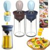 1pc Kitchen Oil Dispenser Bottle With Brush 2 In 1 Olive Oil Dispenser Bottle With Silicone Basting Brush And Dropper Glass Oil Bottle Convenient Cook